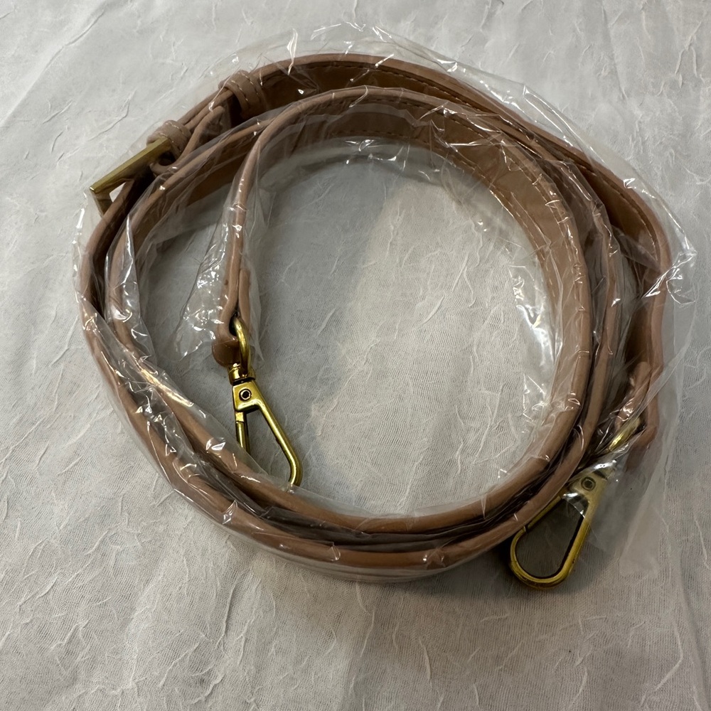 Crossbody Strap Tan Strap with Gold Hardware